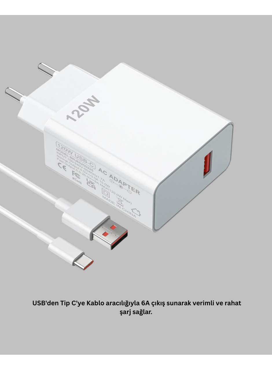 120 Watt Turbo Şarj Cihazı Xiaomi Redmi Note 10 11 12 Uyumlu