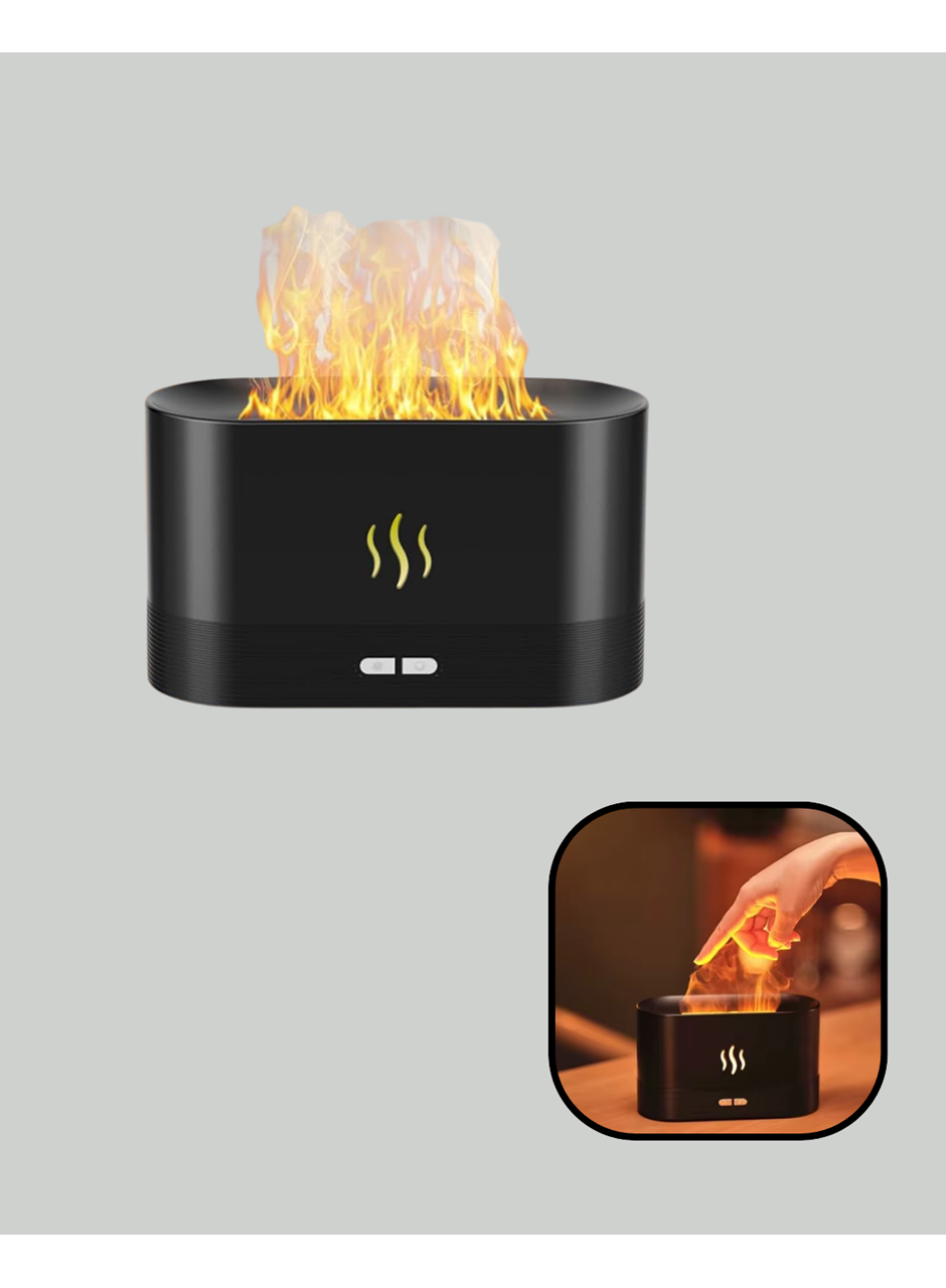 Aromatik Oda Kokusu Difüzörü Alev Tasarımlı LED Işıklı Nemlendirici