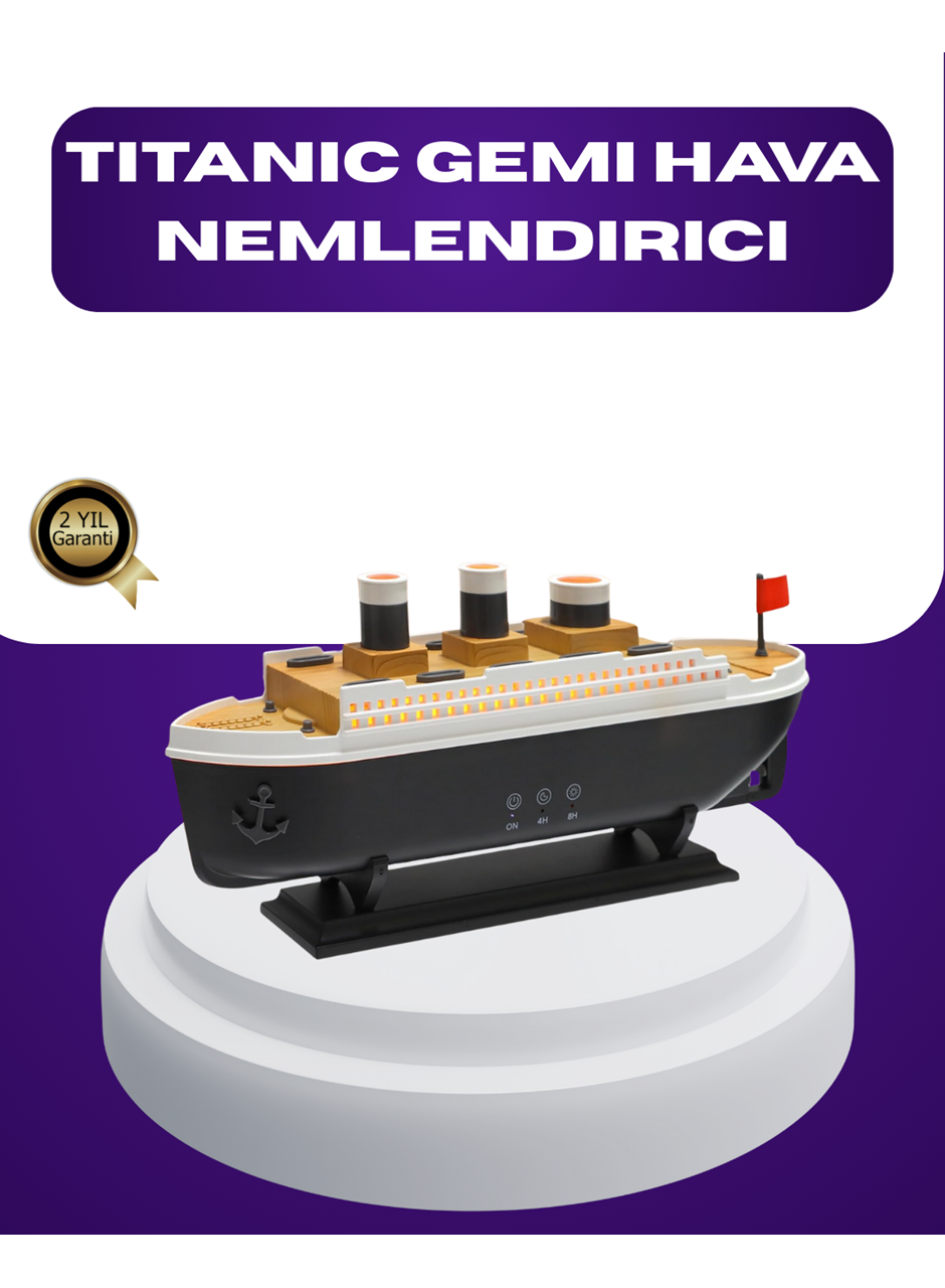 Titanik Gemi Tasarımlı LED Işıklı Hava Nemlendirici Buhar Efektli Oda Difüzörü