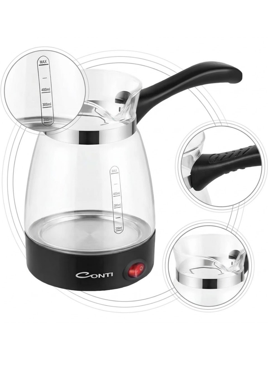 Elektrikli Cam Türk Kahvesi Makinesi 0.5 Litre 650W Kahve Yapma Makinesi