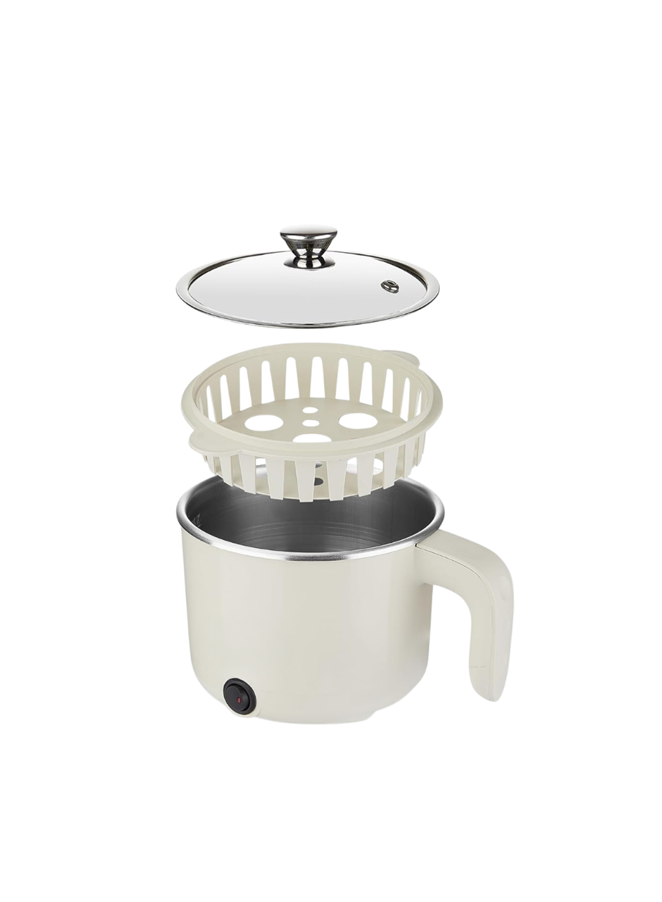 Mini Elektrikli Yemek Pişirici 1 Litre Buharlı Pişirme Tepsili Mutfak Tenceresi