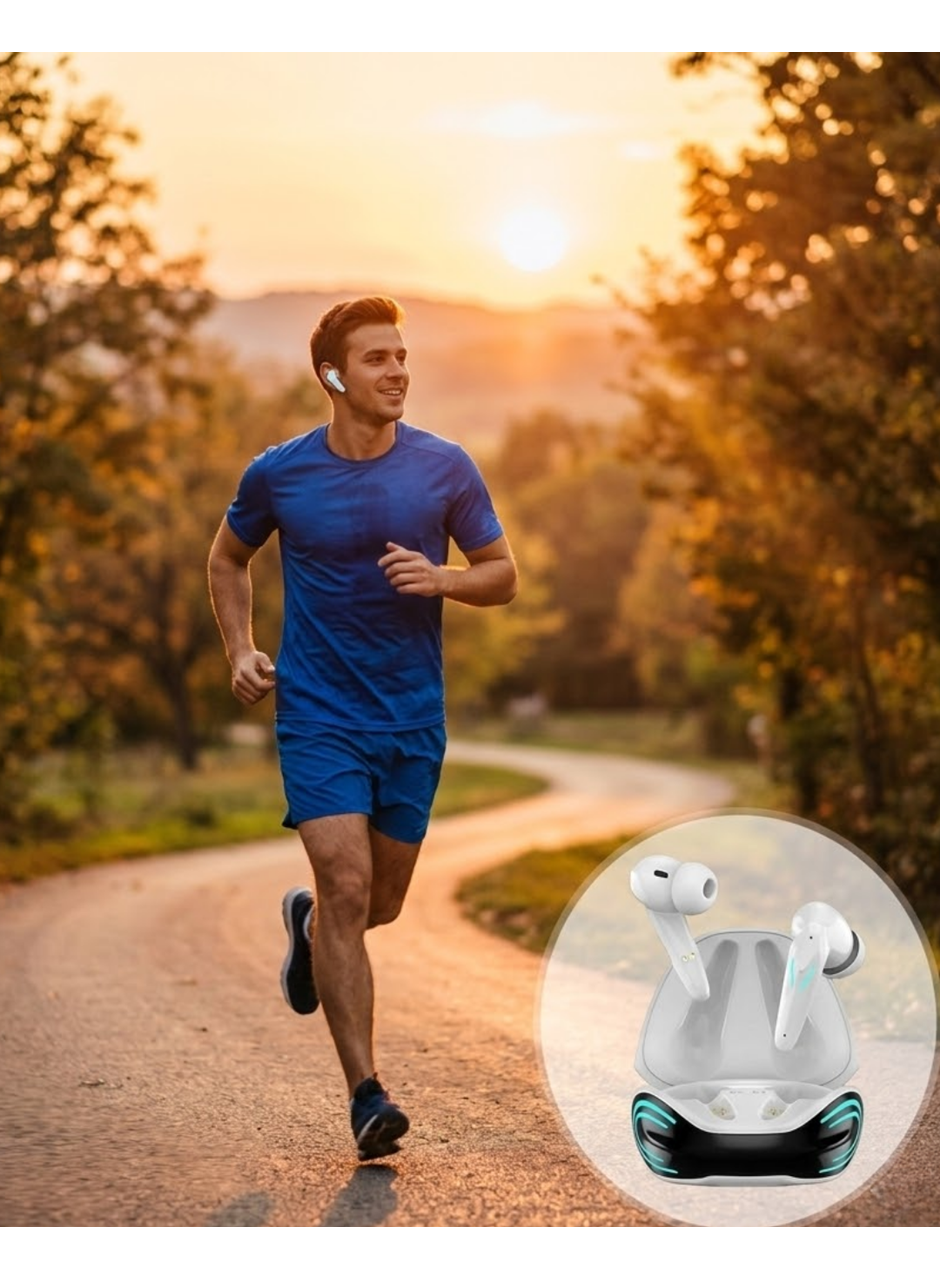 Bluetooth 5.1 Oyuncu Kulaklığı  Gaming Kulaklık iPhone 13 iPhone 15 Samsung S21 Xiaomi Note 12 Uyumlu