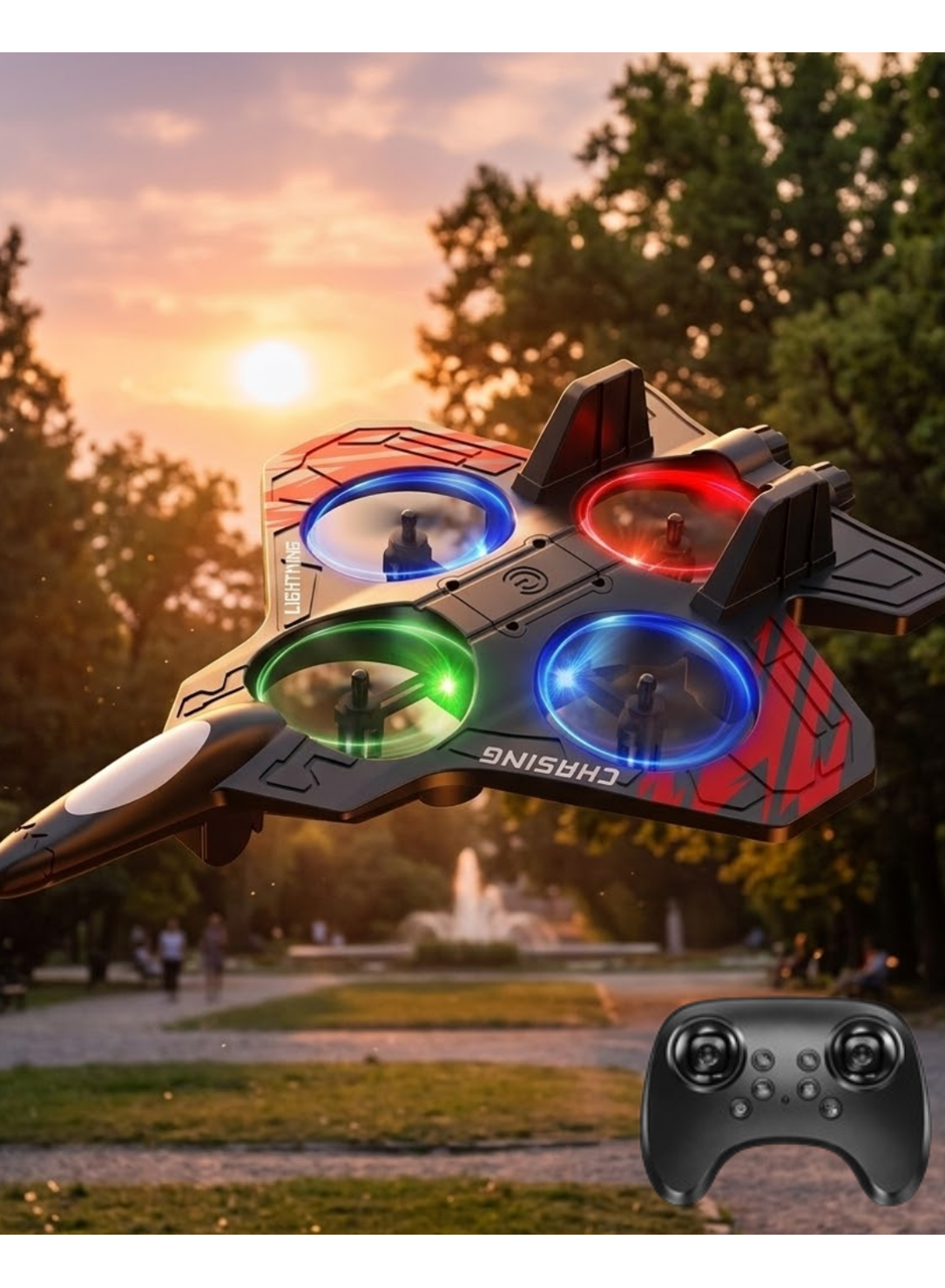 Uzaktan Kumandalı Drone Uçak LED Işıklı 360 Derece Akrobatik Hareket Özellikli