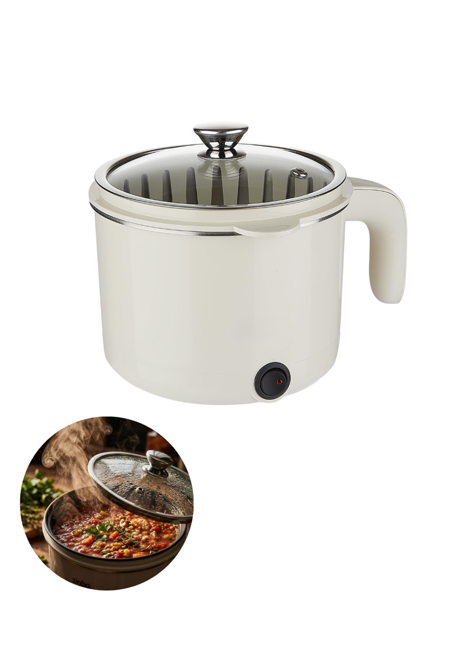 Elektrikli Mini Tencere 1 Litre Çorba Pilav Makarna Pişirici Çok Fonksiyonlu