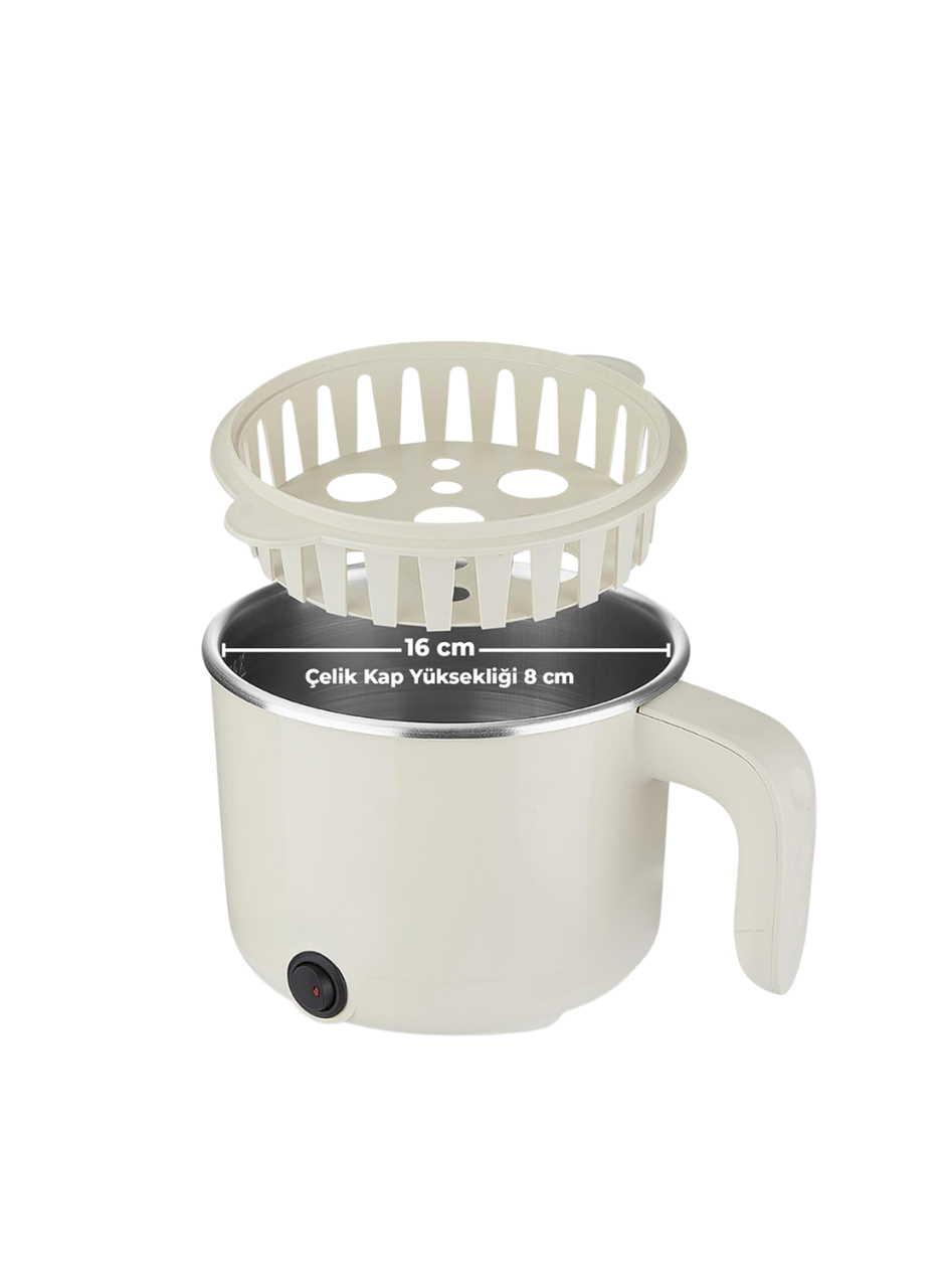 Elektrikli Mini Tencere 1 Litre Çorba Pilav Makarna Pişirici Çok Fonksiyonlu