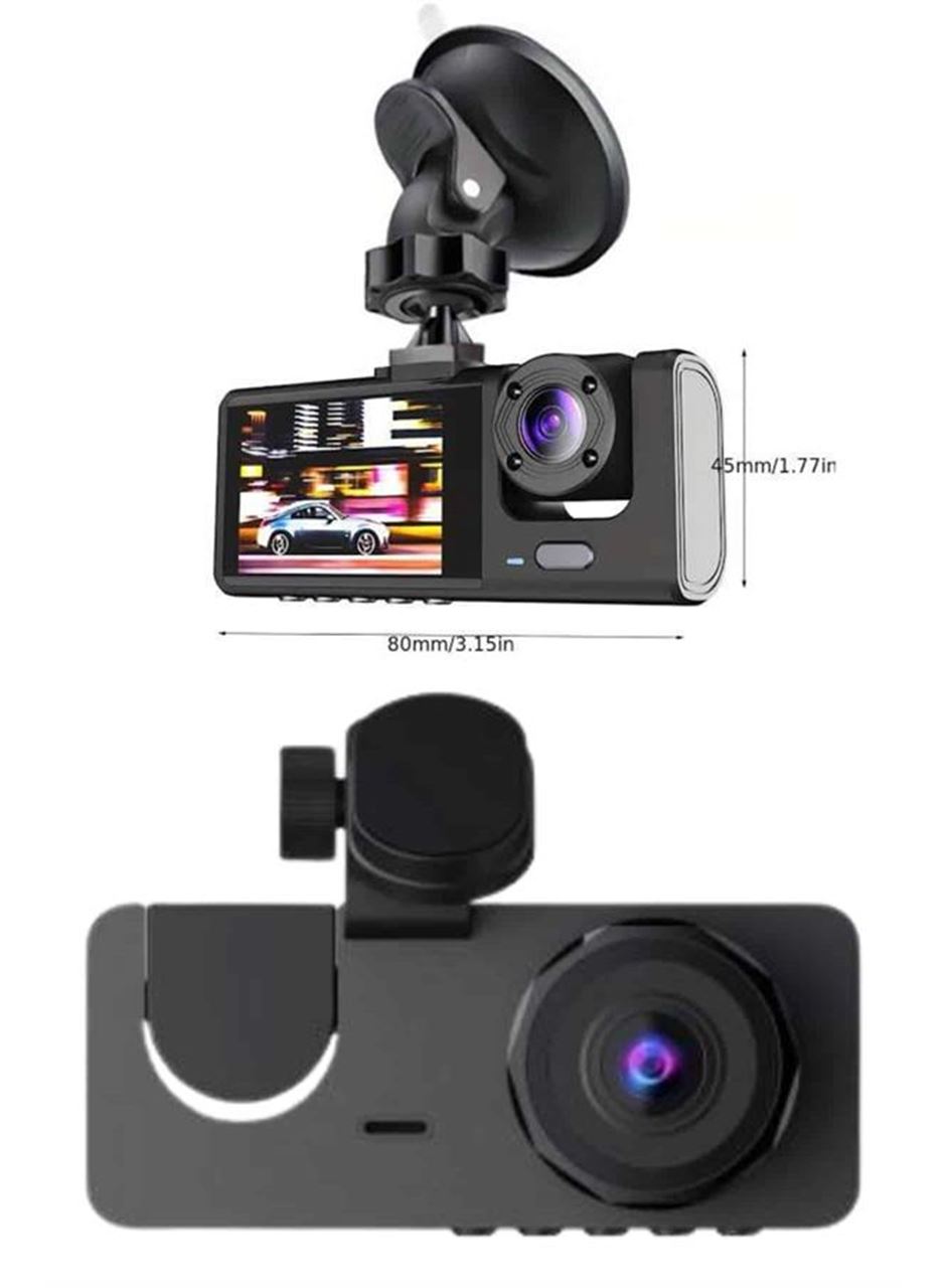 Yol Kayıt Araç Kamerası HD DVR 3 Kameralı 2.0in Ekranlı Ön İç Arka