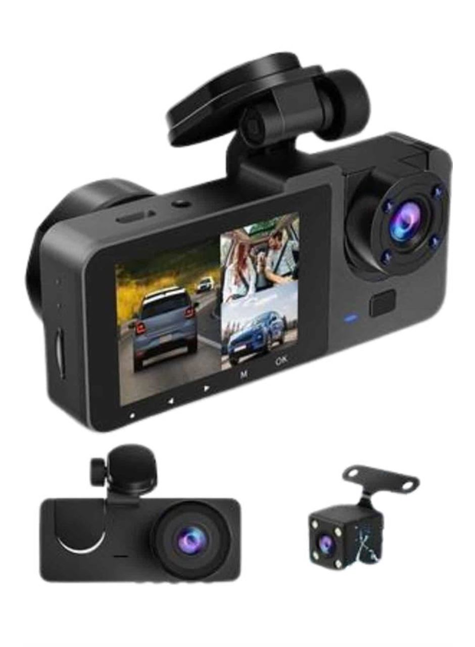 Yol Kayıt Araç Kamerası HD DVR 3 Kameralı 2.0in Ekranlı Ön İç Arka