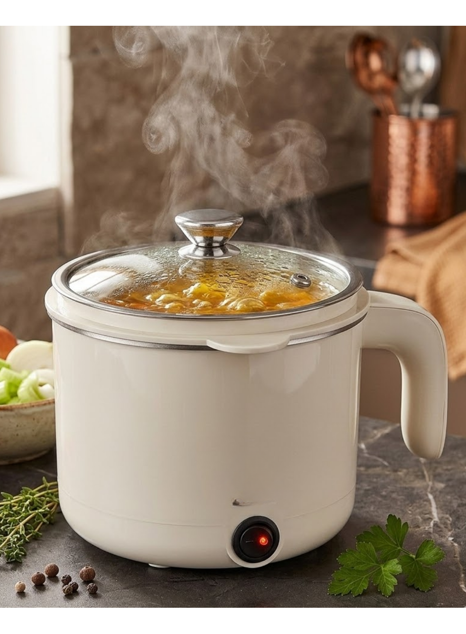 Çok Amaçlı Elektrikli Pişirici 1 Litre Mini Elektrikli Tencere Buharda Pişirme Özellikli