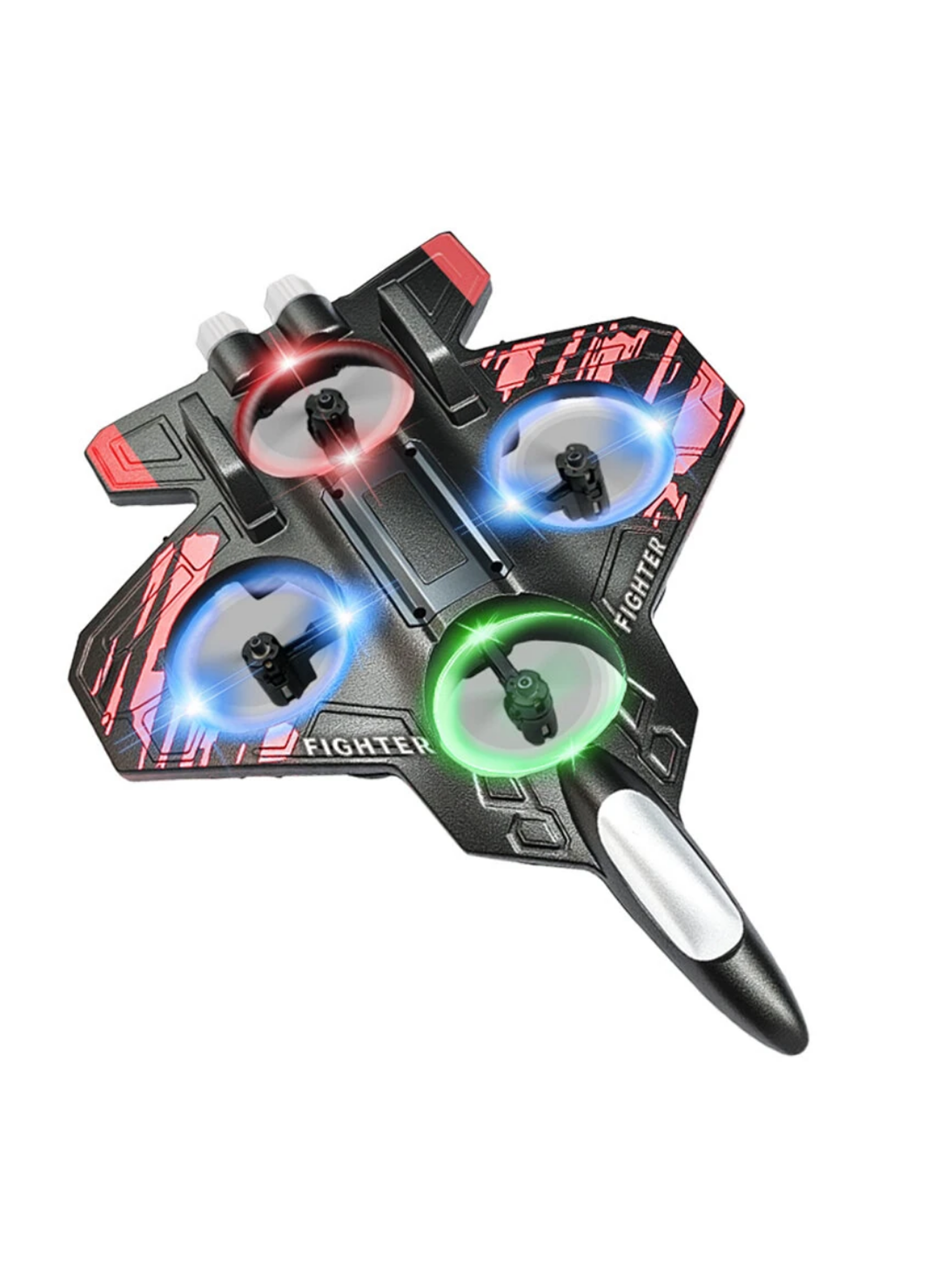 LED Işıklı Uzaktan Kumandalı Drone Fighter Jet Tasarımlı 360 Derece Dönebilen Oyuncak Uçak