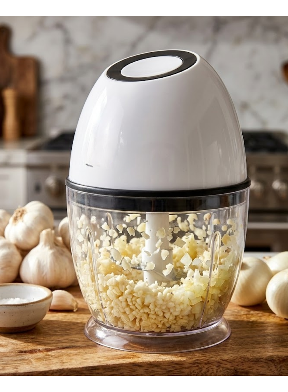 Kablosuz Mini Doğrayıcı 450 ML Şarjlı Sebze Doğrayıcı Paslanmaz Çelik Bıçaklı