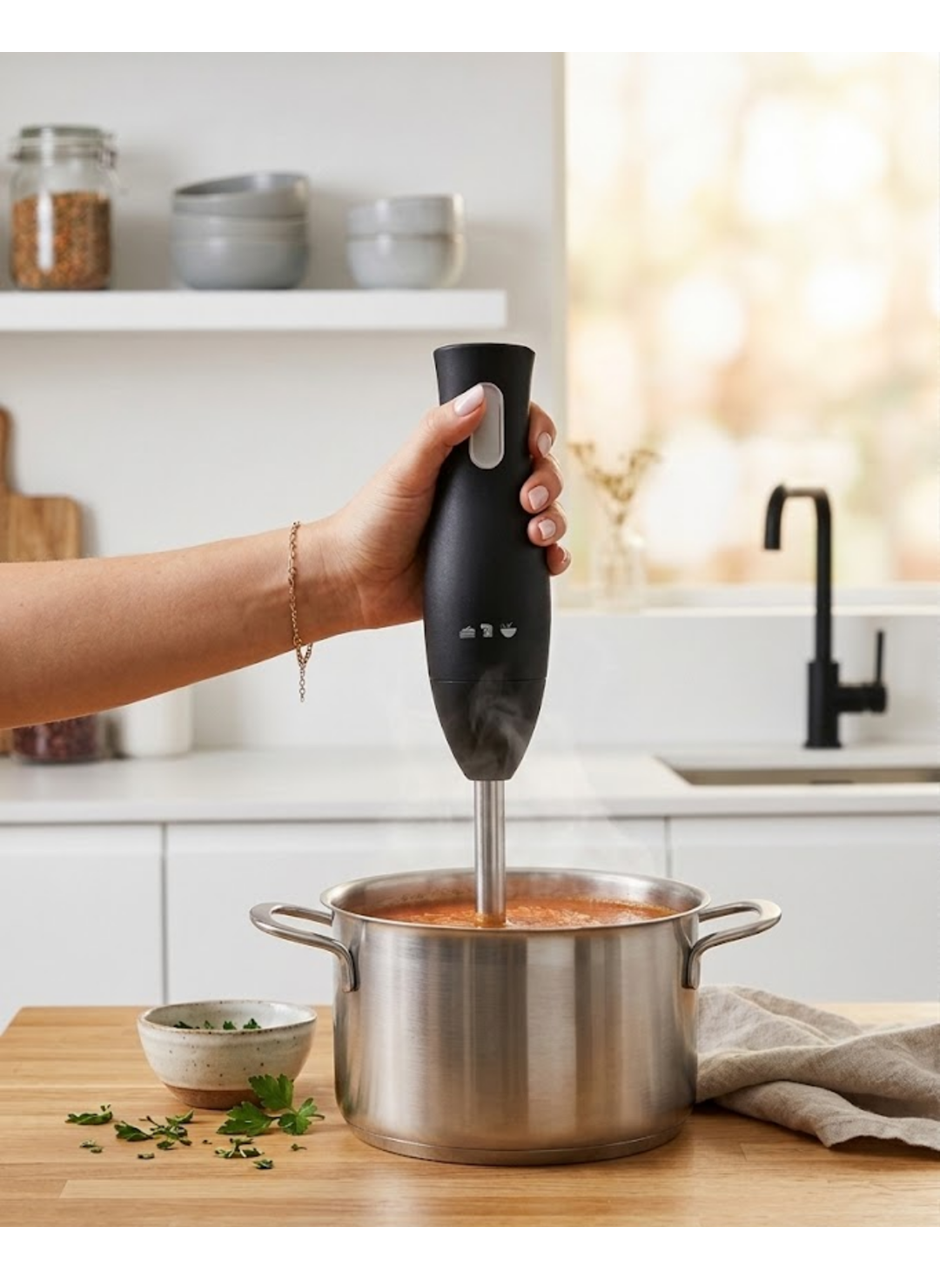 Paslanmaz Çelik Blender Ayağına Sahip Ergonomik El Blenderı