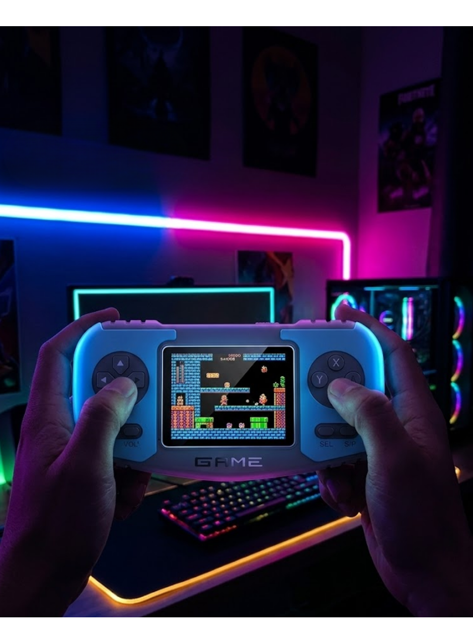 Retro El Konsolu Dahili Klasik Oyunlar AV TV Bağlantılı Şarjlı Oyun Cihazı