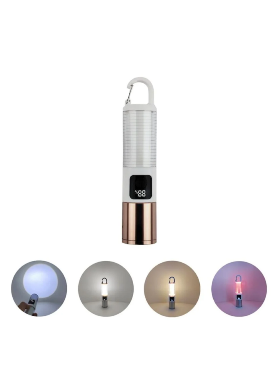 LED Kamp Lambası USB Şarjlı 500 Lümen Parlaklık Güç Göstergeli Taşınabilir Fener