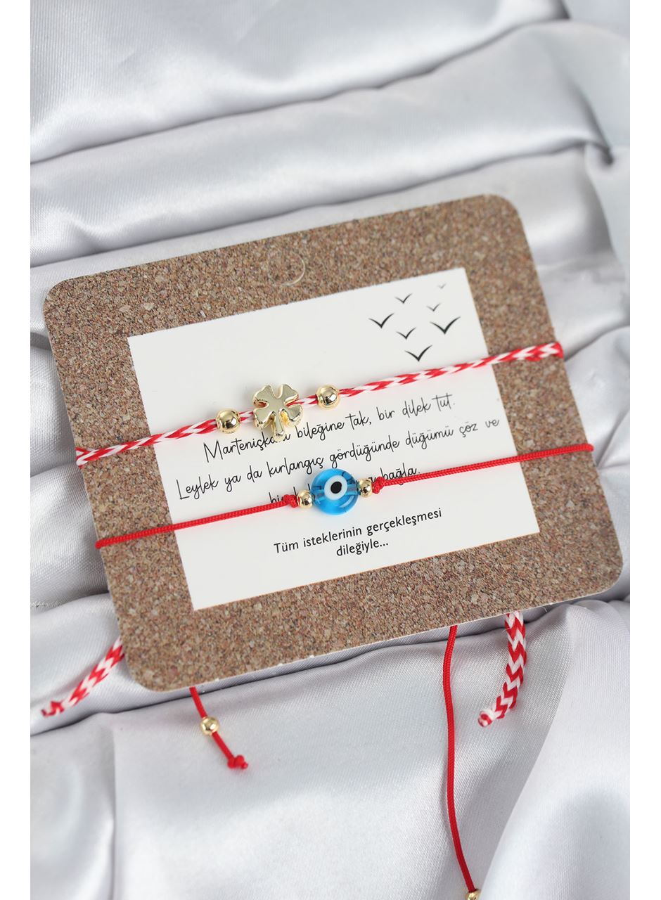 Marteniçka Bileklik 2'li Yonca ve Nazarlı Model