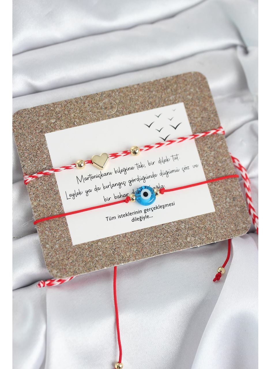 Marteniçka Bileklik 2'li Nazar ve Kalp Model