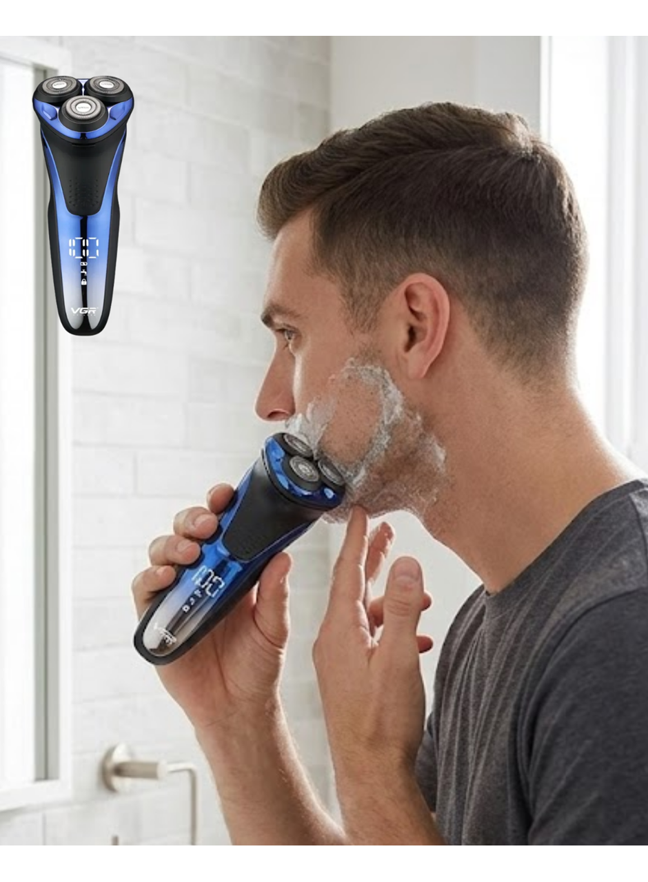 Suya Dayanıklı Elektrikli Tıraş Makinesi Şarjlı Döner Başlıklı