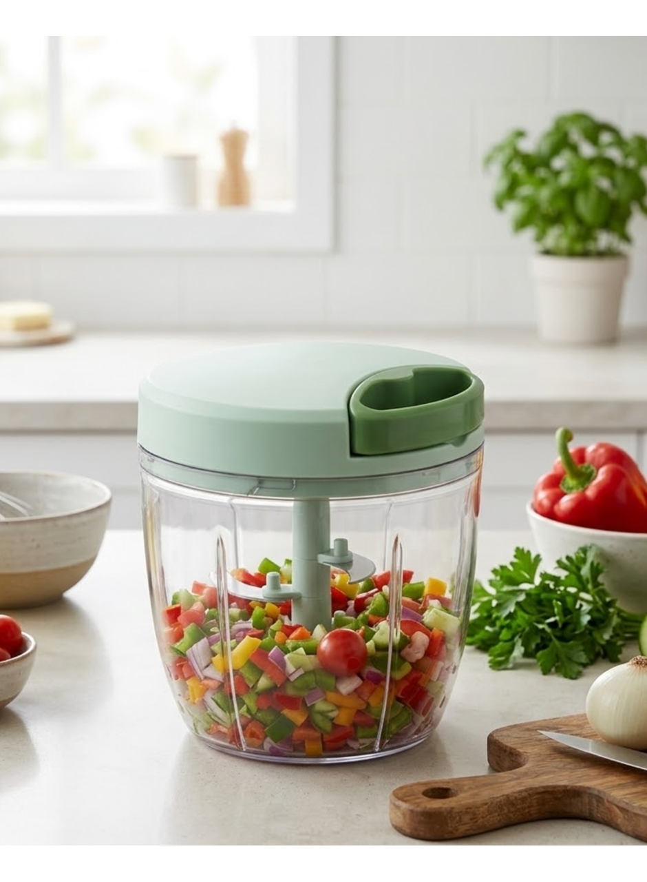 Pratik İpli Mutfak Doğrayıcısı Sebze Soğan Sarımsak Doğrayıcı