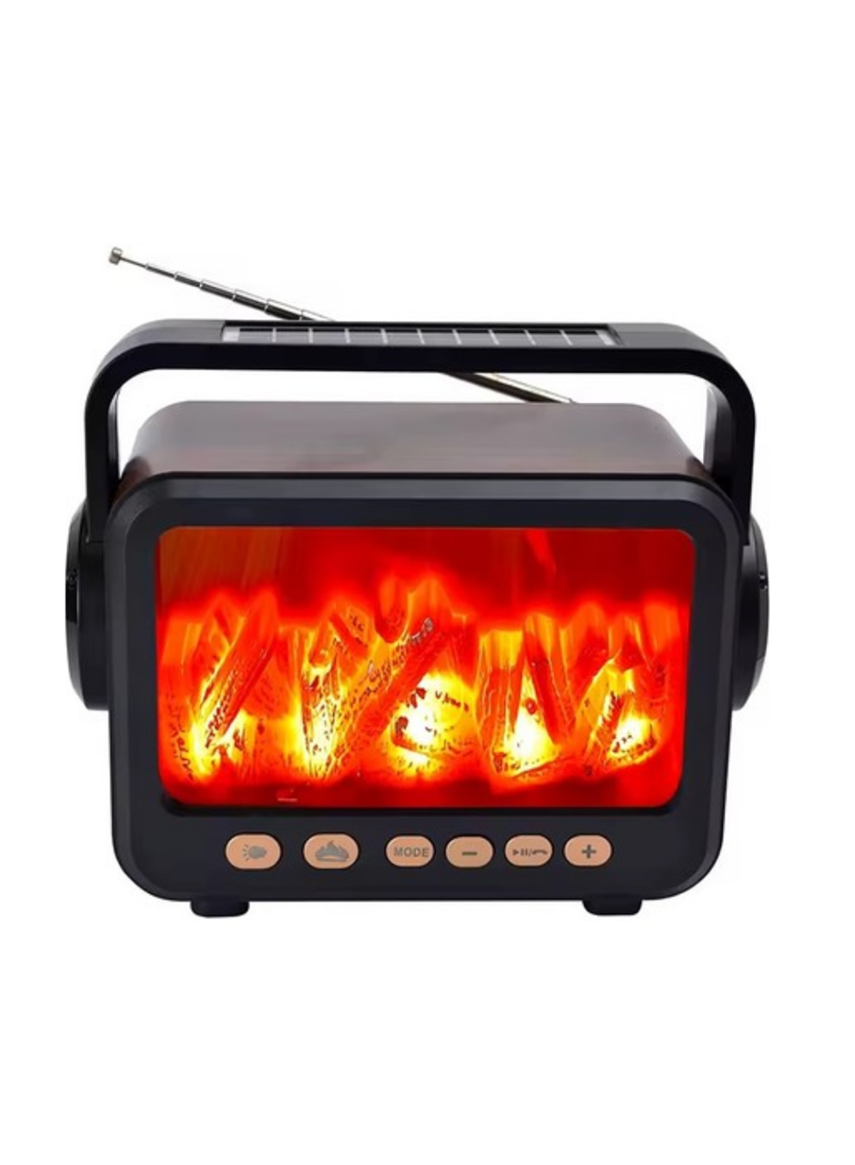 Taşınabilir Şömine Efektli Bluetooth Hoparlör LED Işıklı Radyo