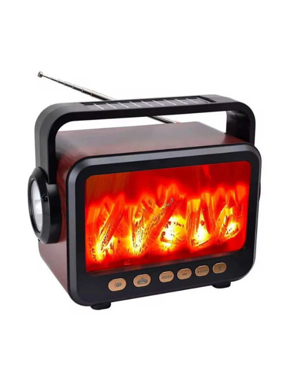 LED Şömine Efektli Kablosuz Hoparlör FM Radyo Müzik Çalar