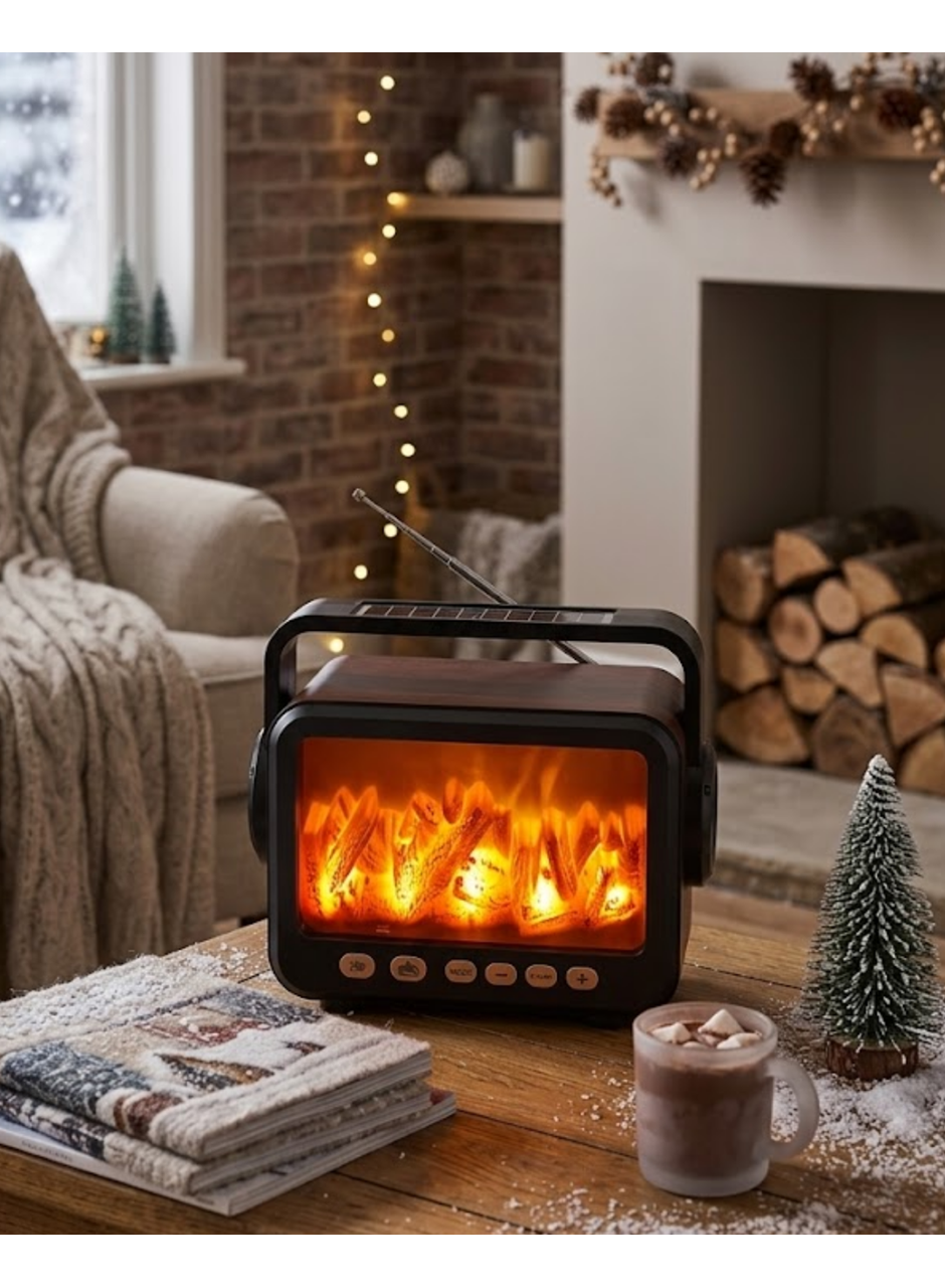 Dekoratif Şömine Görünümlü Bluetooth Hoparlör Radyo USB TF Destekli