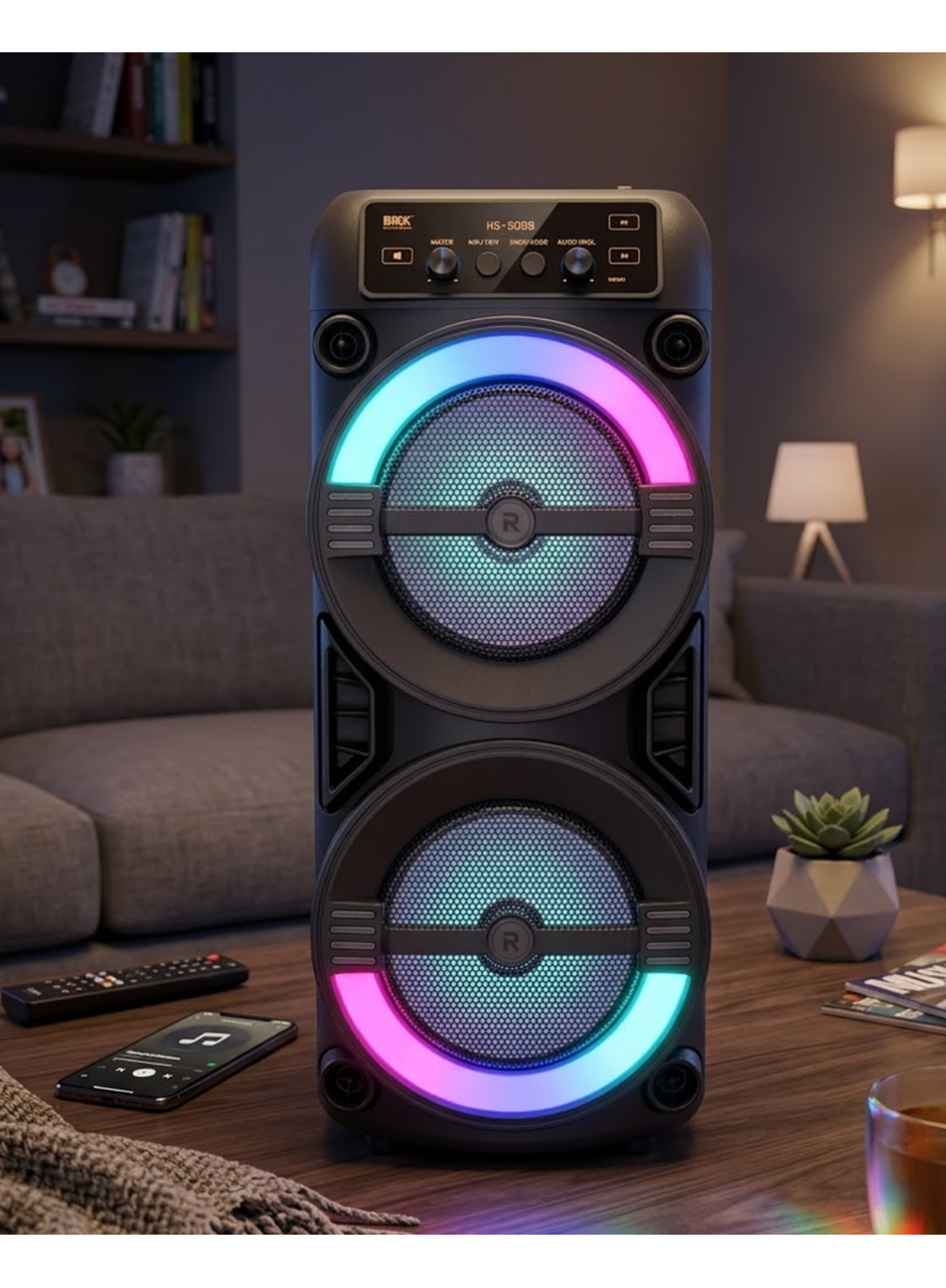 RGB Işıklı Taşınabilir Bluetooth Hoparlör Güçlü Stereo Ses