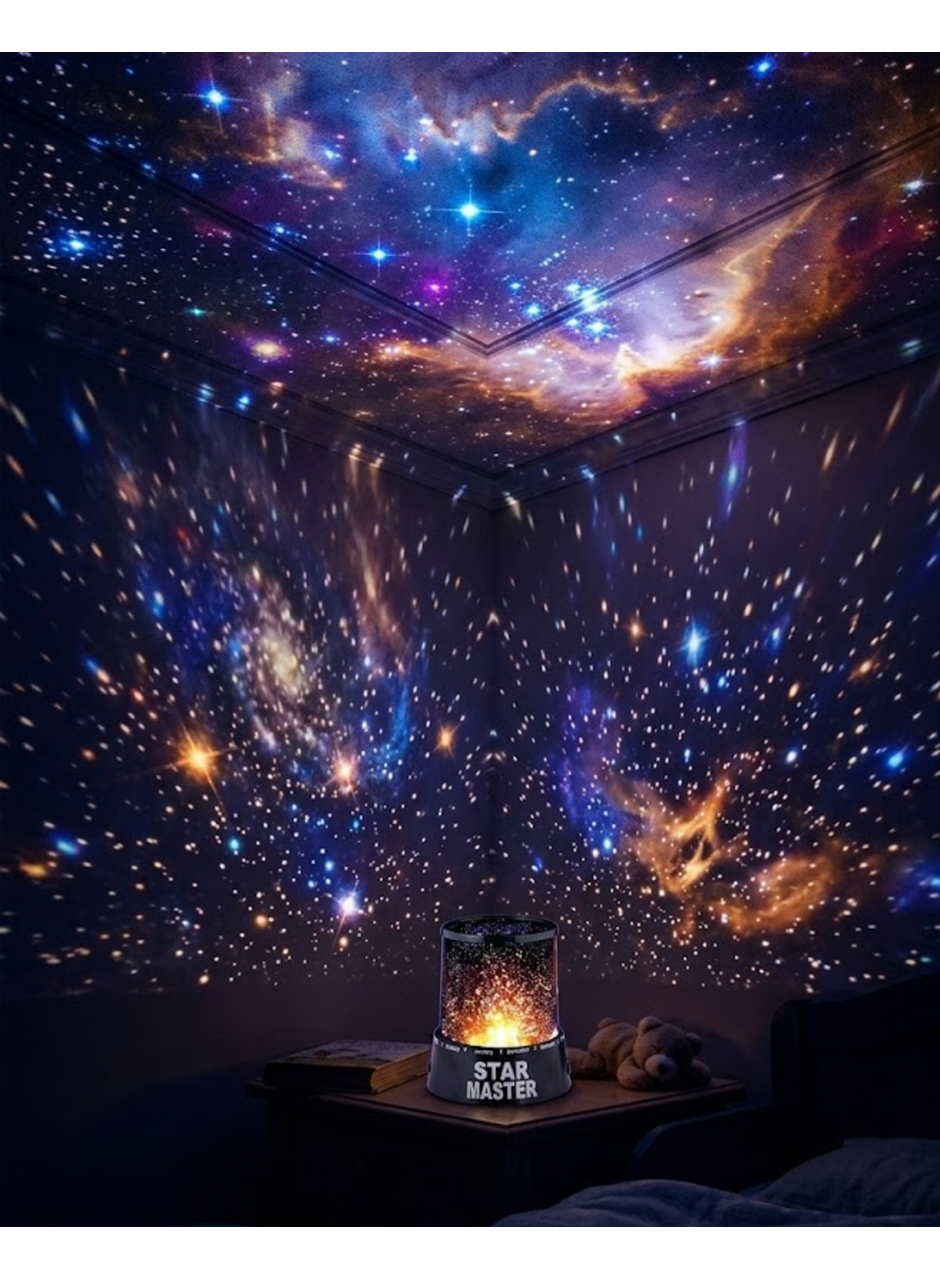 Yıldız Projeksiyon Gece Lambası Renkli Galaksi Işık Projektörü