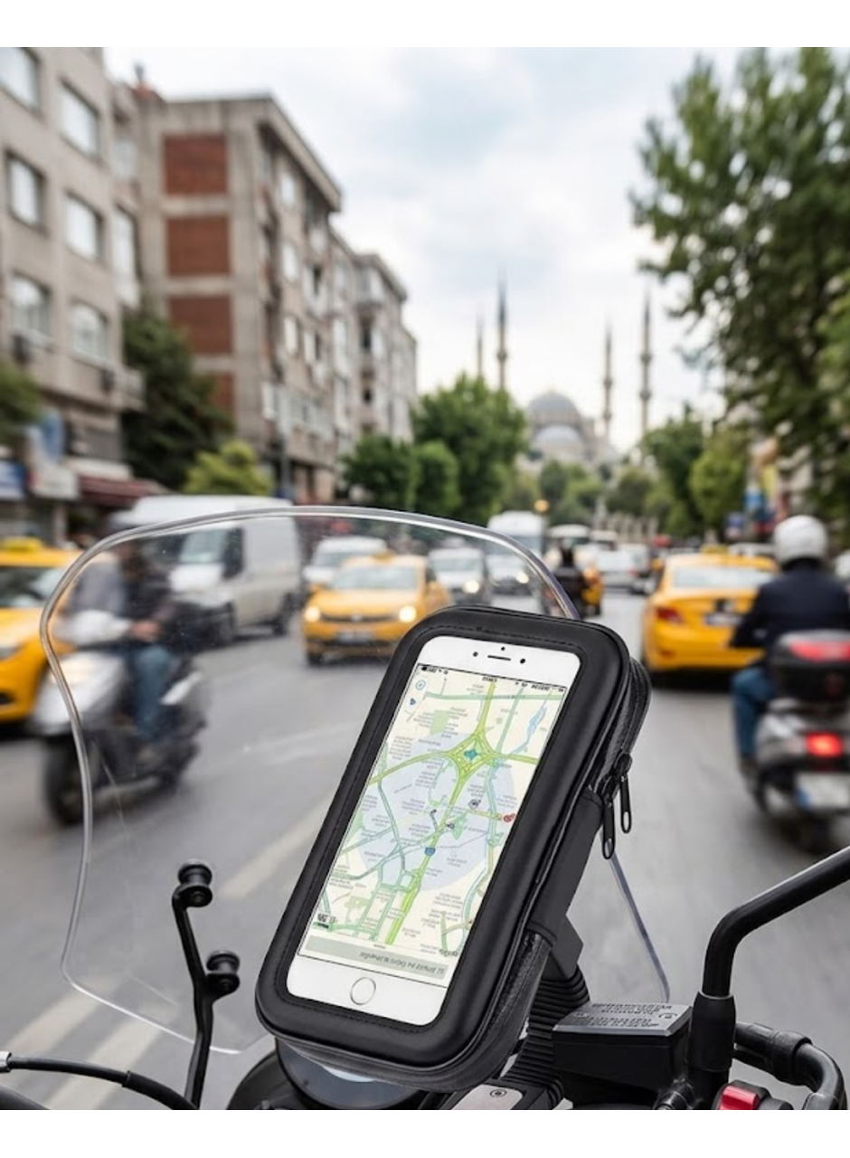Su Geçirmez Motosiklet Telefon Tutucu Evrensel Gidon Montaj Navigasyon Standı