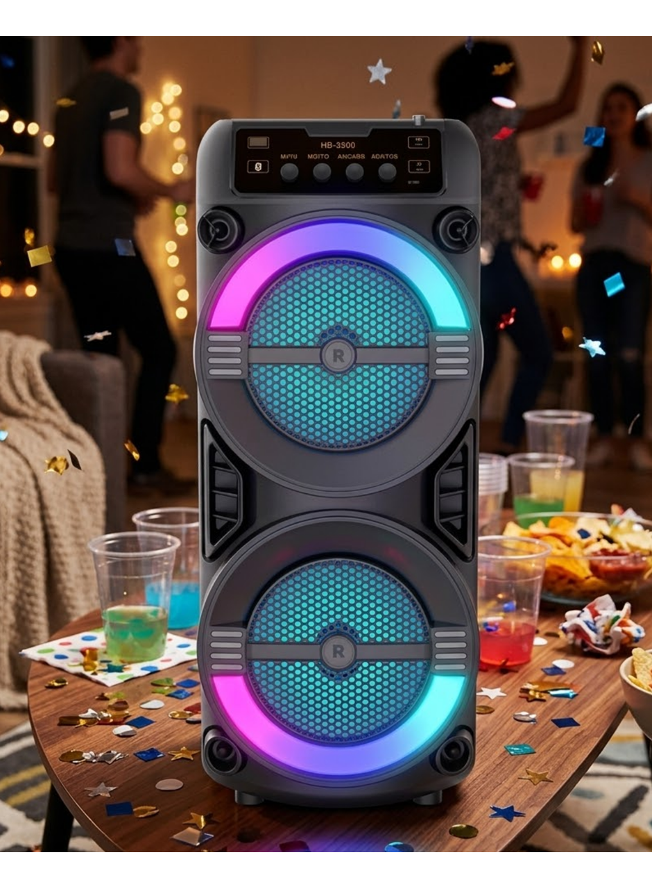 LED Işıklı Kablosuz Bluetooth Hoparlör USB TF Kart Destekli