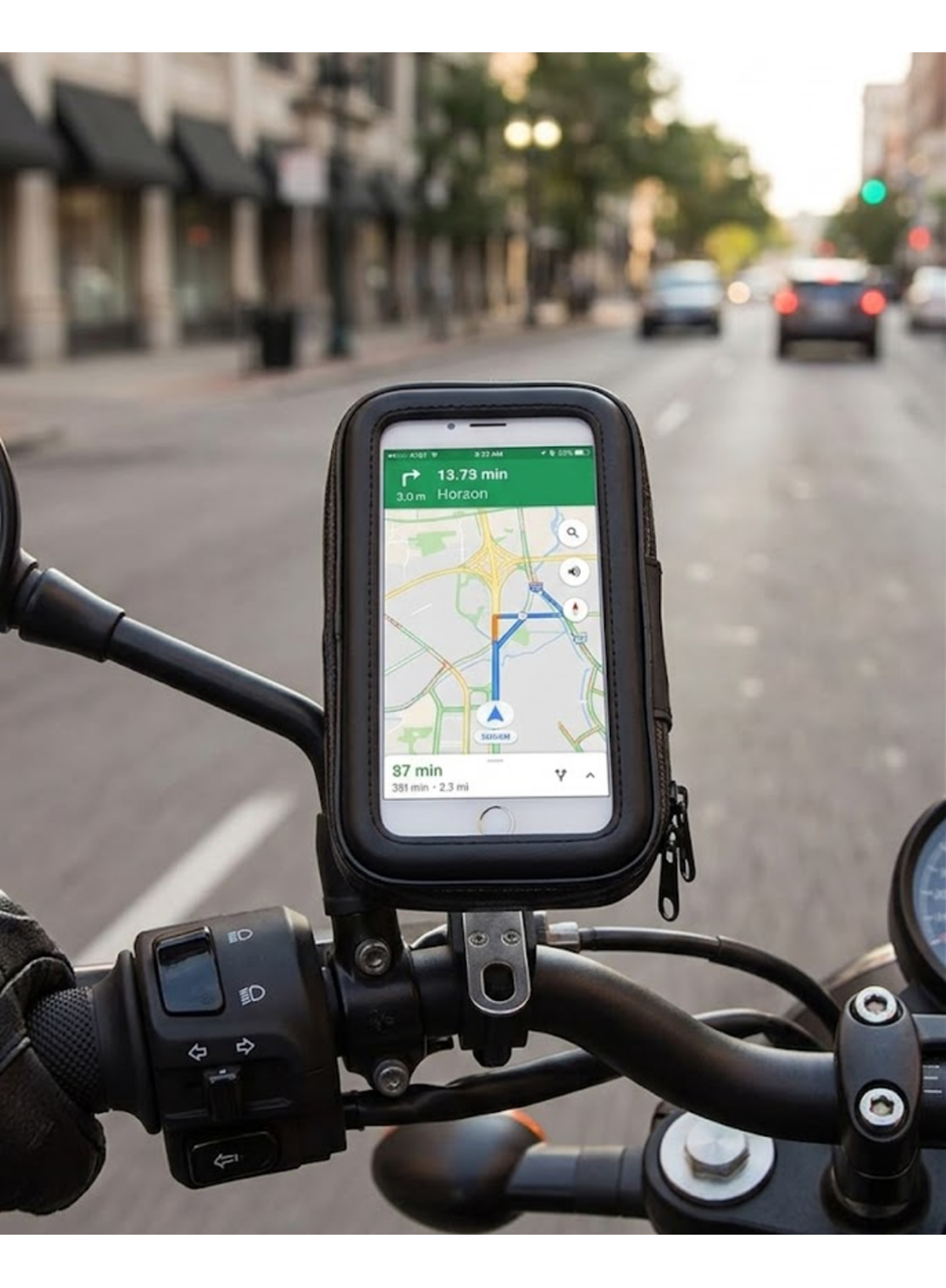 Su Geçirmez Motosiklet Bisiklet Telefon Tutucu 360 Derece Döner Gidon Telefon Standı