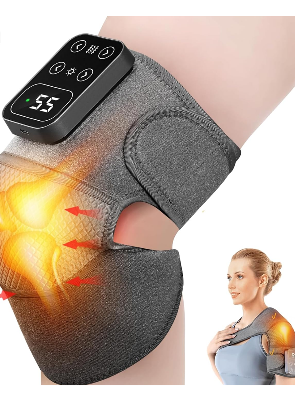 Isı Kontrollü Titreşimli Diz Omuz Masaj Dizlik Seti Kablosuz 2 Adet