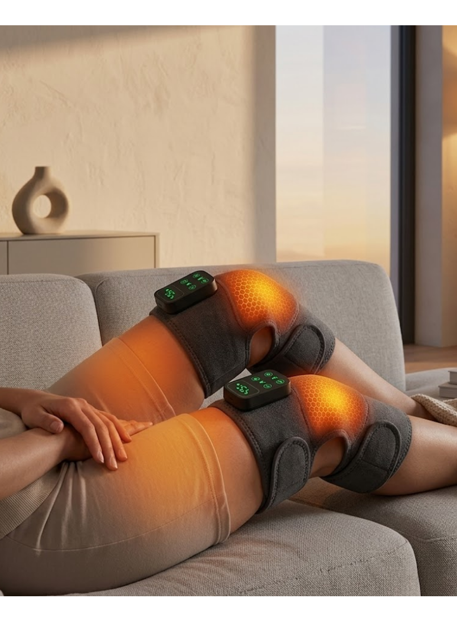 Isıtmalı Diz Omuz Dirsek Masaj Dizlik Seti Titreşimli Masaj Aleti 2 Adet