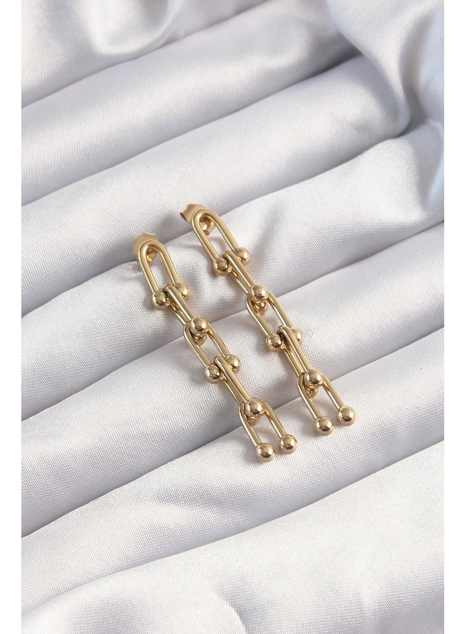 316L Çelik Altın Renk Sallantılı Model Küpe