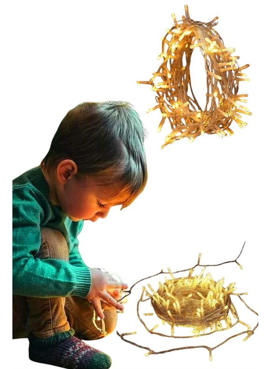 10 Metre Günışığı Led Işık Fişli Dekoratif Sarı Ton Aydınlatma 3 Modlu Led Şerit