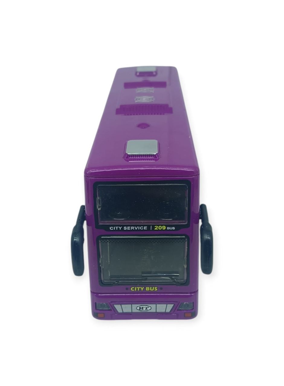 Sesli Işıklı Çift Katlı Otobüs 20 cm - Mor