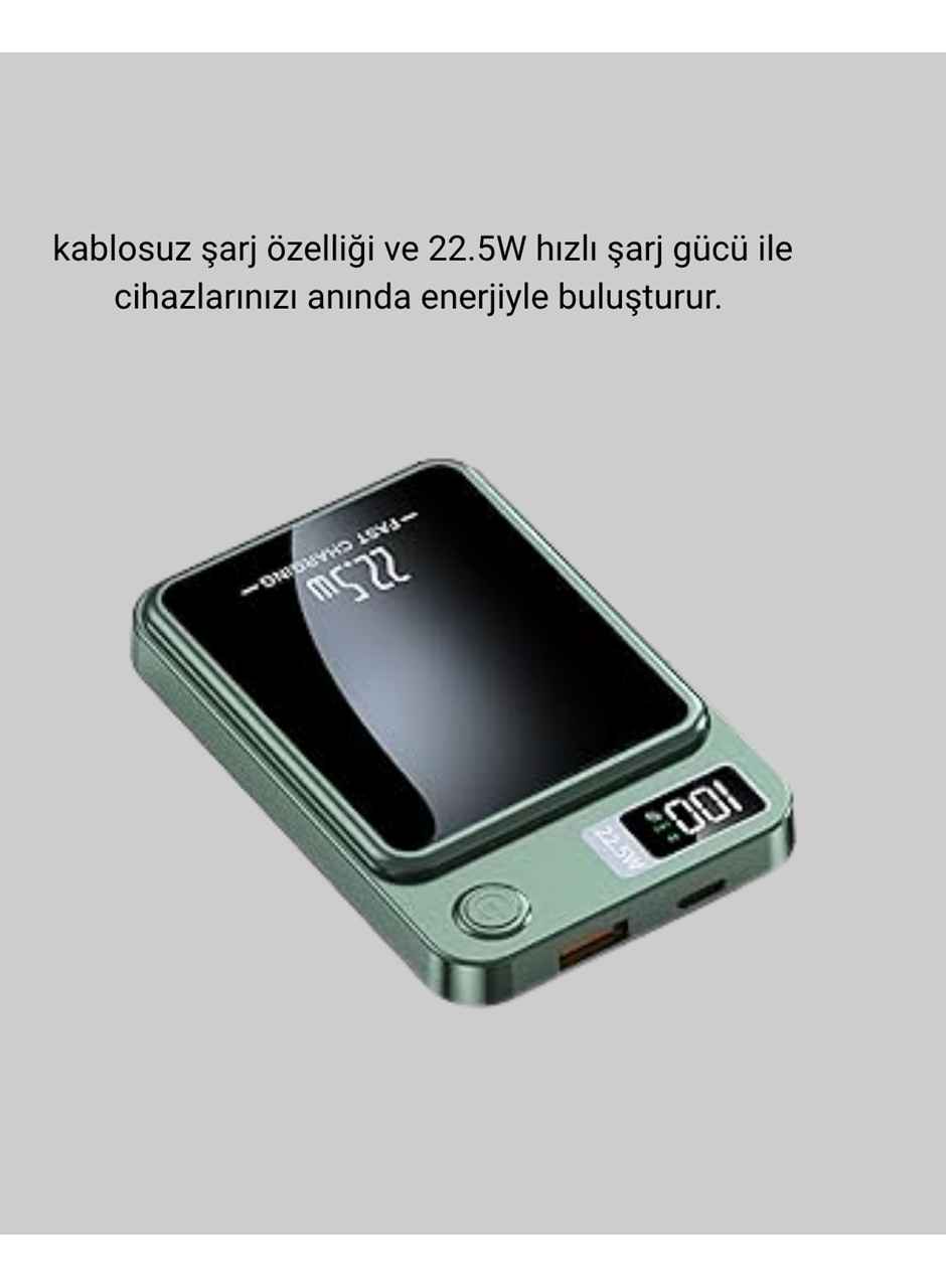 MagSafe Powerbank 22.5W Hızlı Şarjlı ve Kompakt Kablosuz Şarj Cihazı