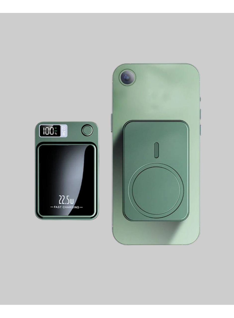 MagSafe Powerbank 10.000 mAh Kablosuz ve Dijital Ekranlı Hızlı Şarj Cihazı