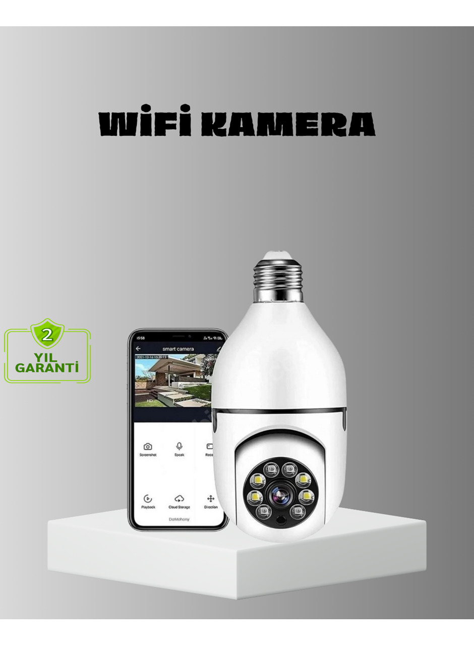 Akıllı Duy Kamera Gece Görüşlü ve Hareket Algılama Sensörlü