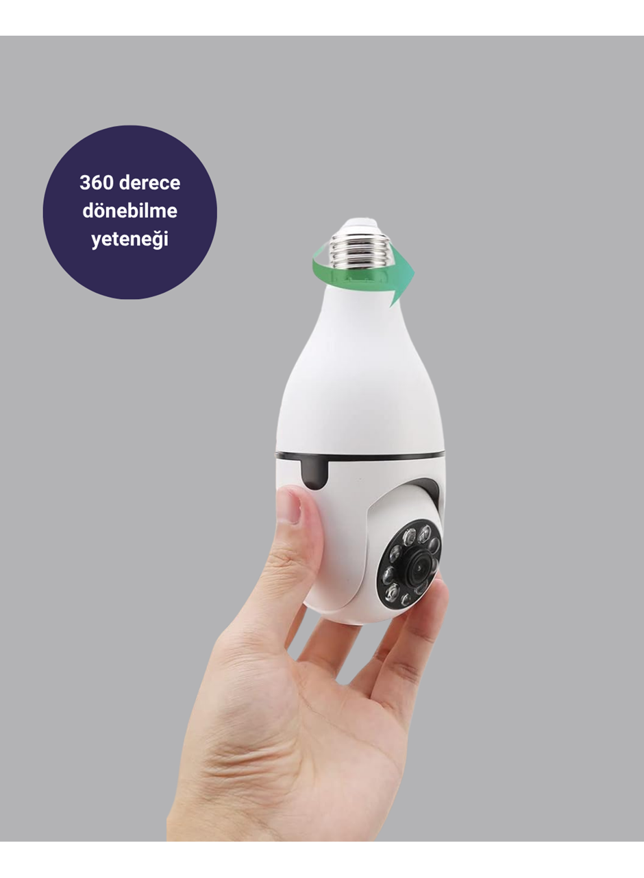 Akıllı Duy Kamera 360 Derece Dönebilir ve PTZ Teknolojili