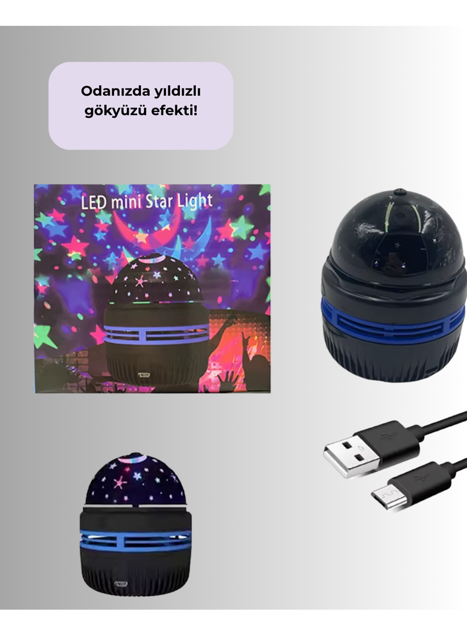 Star Master Galaxy Projektör – 360° Dönebilen Gece Lambası, Dekoratif Ambiyans Işığı