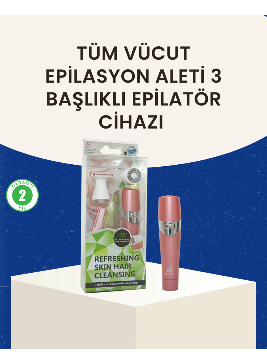 3 Başlıklı Kadın Yüz ve Vücut Tüy Temizleme Makinesi