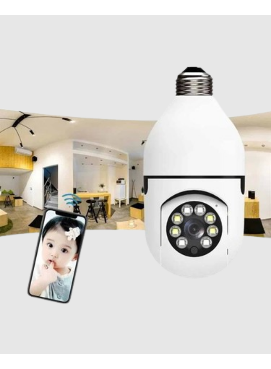 360° Akıllı Güvenlik Kamerası – Duya Takılabilir, Wi-Fi Bağlantılı, Hareket Sensörlü