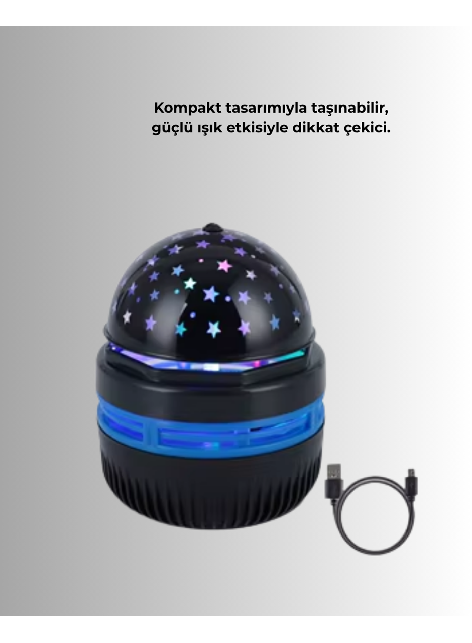 360° Dönen Galaxy Projektörlü Gece Lambası – Star Master Yıldızlı Gökyüzü Efekti