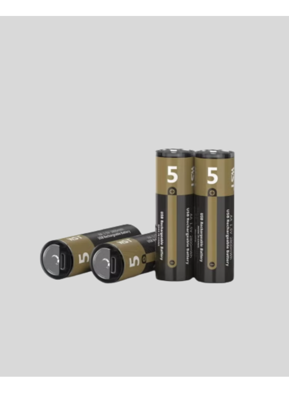 USB Type-C ile Hızlı Şarj Edilebilen AA Lityum Pil