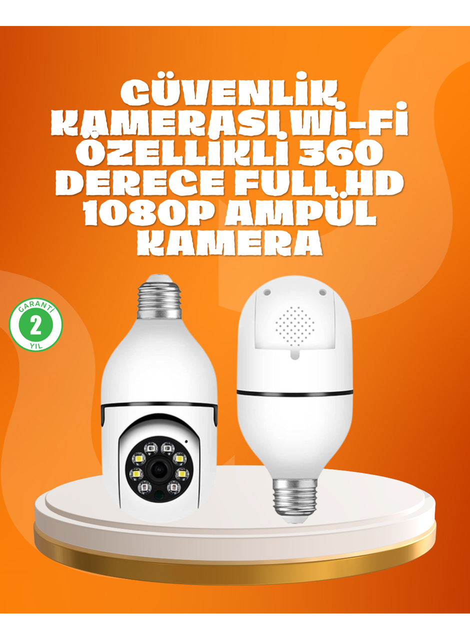Tam Karanlıkta Görüntüleme Sağlayan 1080P Ampul Güvenlik Kamerası