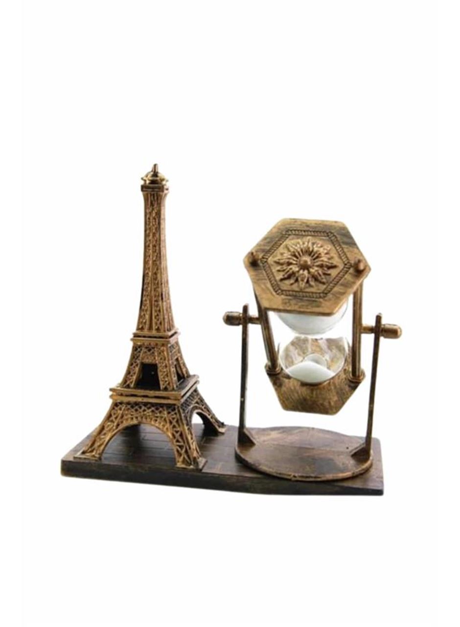 Dekoratif Eyfel Kulesi ve Kum Saati Vintage Tarzı Masa Süsü Biblo