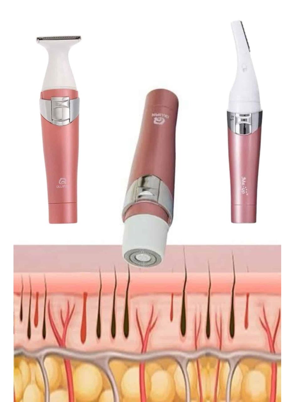 3 Başlıklı Kıl Tüy Temizleyici Epilasyon Aleti Tüm Cilt Tiplerine Uygun