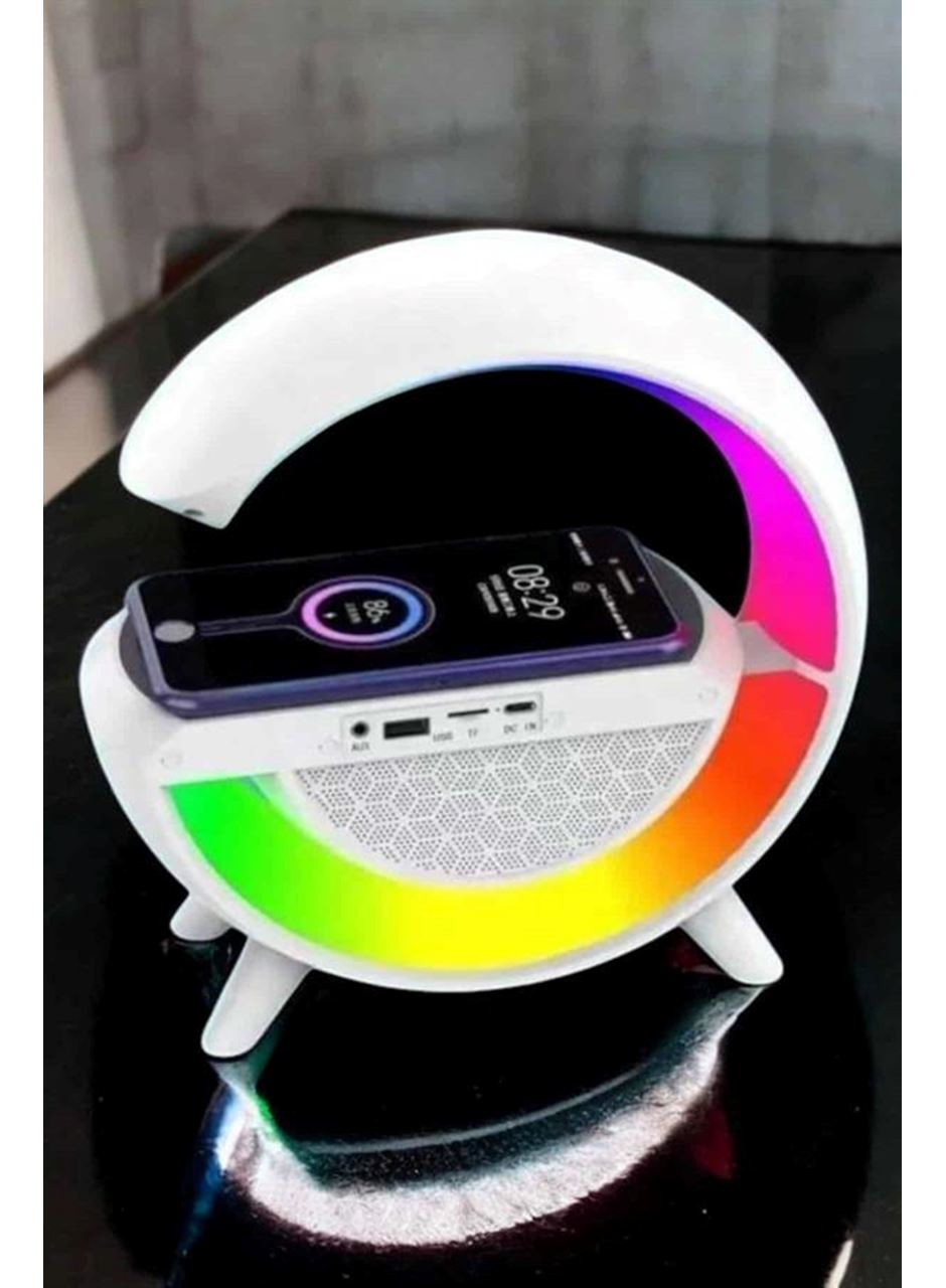 Bluetooth Hoparlör Dijital Göstergeli Wireless Şarj RGB Işıklı