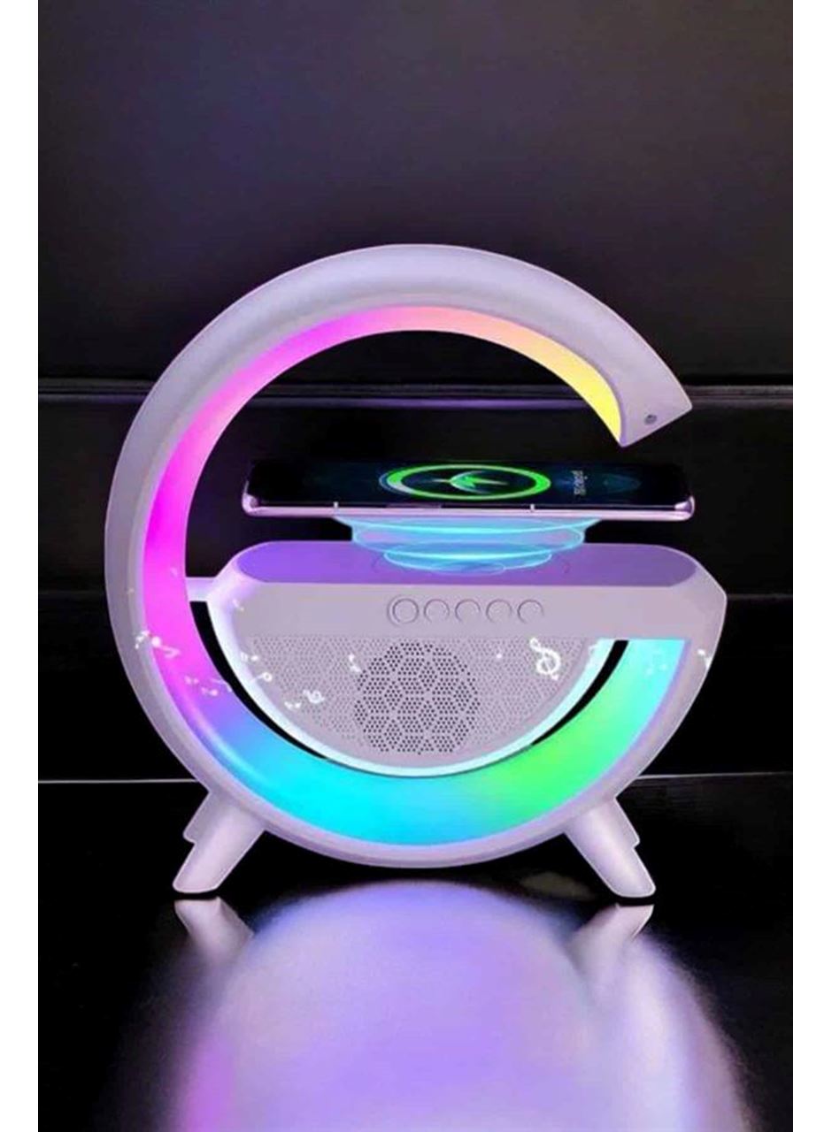 Bluetooth Hoparlör Dijital Göstergeli Wireless Şarj RGB Işıklı