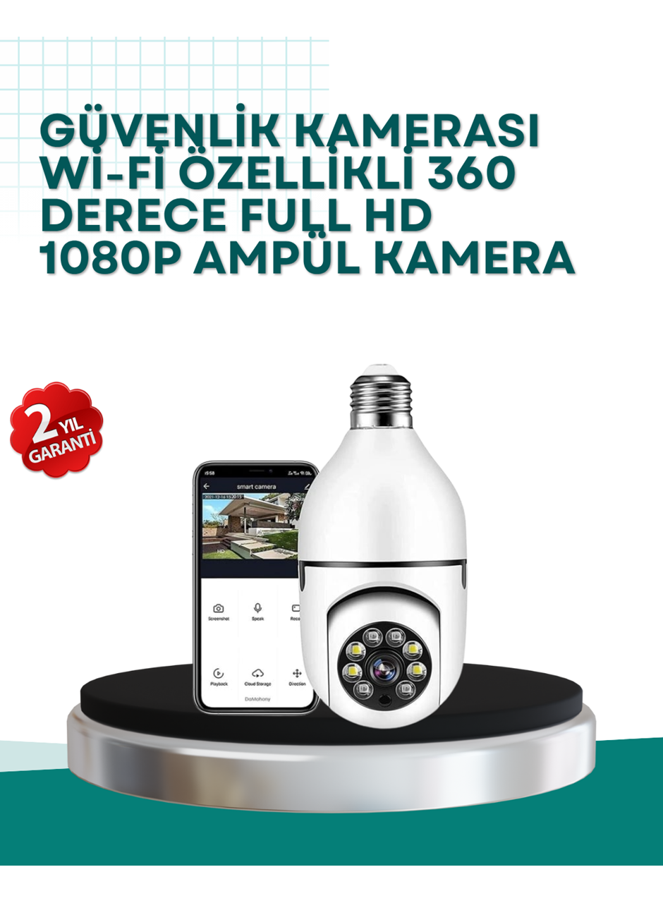 360° Panoramik Görüntüleme Sunan Ampul Tipi Güvenlik Kamerası