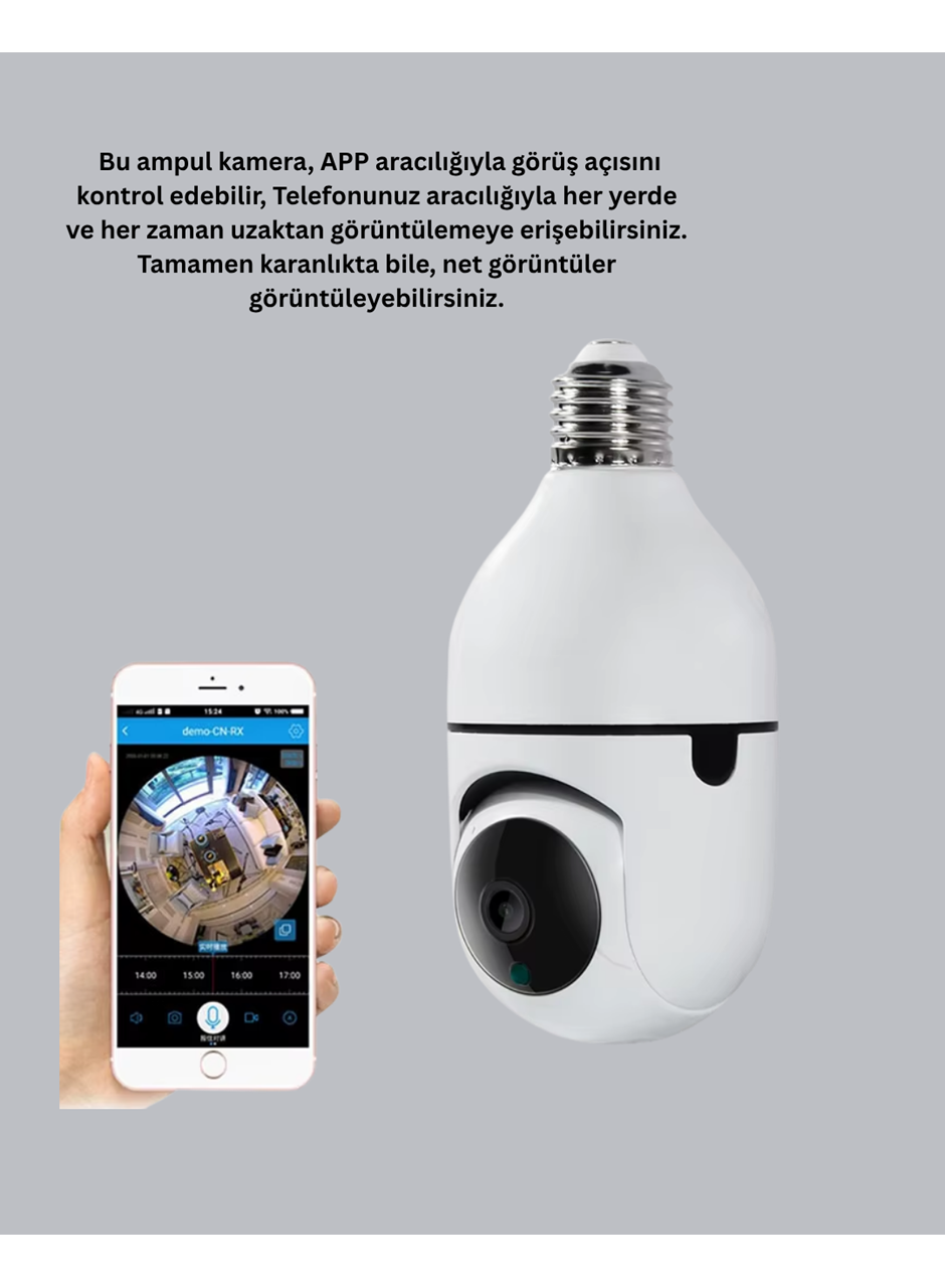 1080P Gece Görüşlü Ampul Güvenlik Kamerası – Kablolu ve Kablosuz Seçenekli